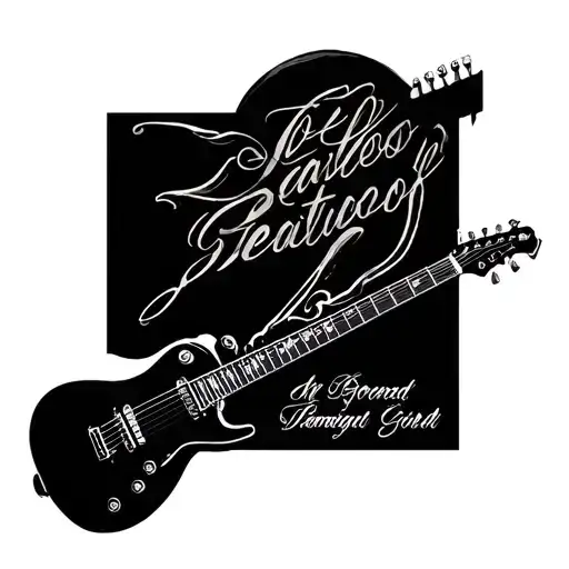 Guitar Memorial tattoo design idea