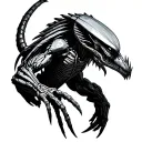 predator fighting alien tattoo design idea