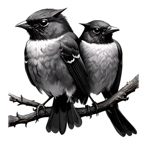 2 Robins tattoo design idea