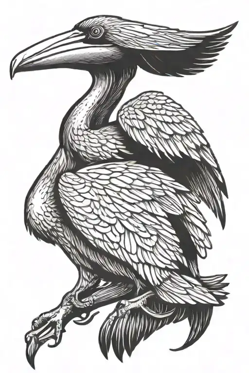 pelican diving head first tattoo design idea
