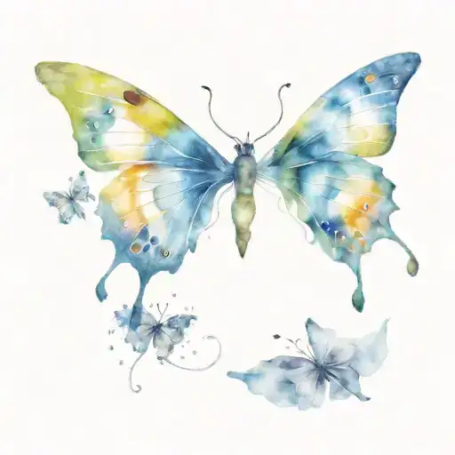 African ethnic butterfly tattoo design idea