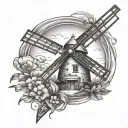 Windmill tattoo design idea