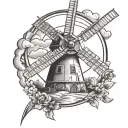 Windmill tattoo design idea