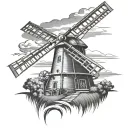Windmill tattoo design idea