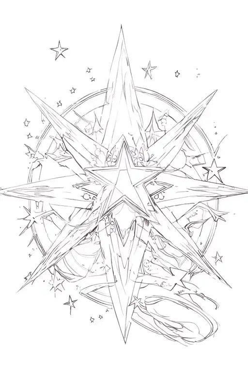 anime stars shining tattoo design idea