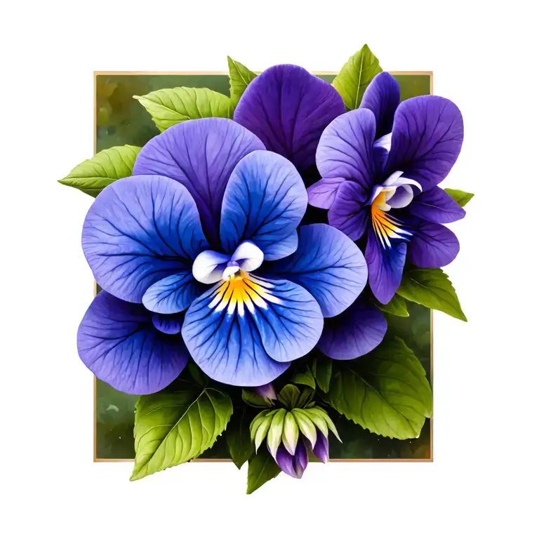 African Violet tattoo design idea
