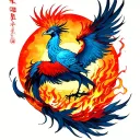 phoenix rising from the ashes tattoo design idea