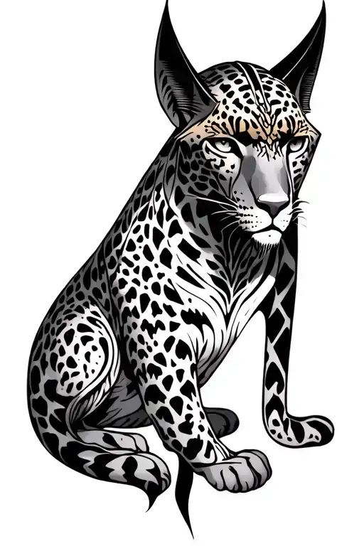 up Anubis, under leopard and under the last tear of Lucifer tattoo design idea