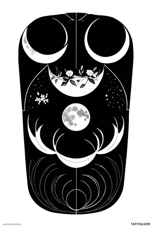 moon phases. add in flowers or geometric shapes or lines.  tattoo design idea