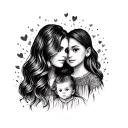 Rememberance tattoo for wife and two kids. Wife is Shelby, kids are Lilah and Lukas tattoo design idea