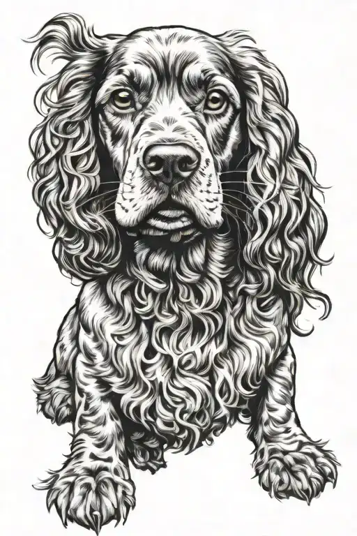 Cocker Spaniel dog tattoo design idea