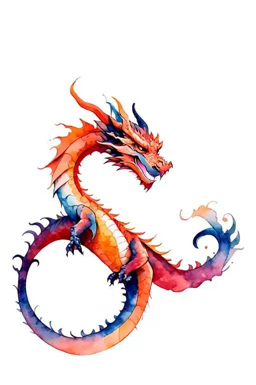 storm dragon tattoo design idea