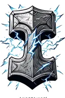 thor hammer and lightning tattoo design idea