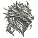 Dragon Wolf tattoo design idea