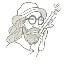 happy stoner hippy smoking a bong tattoo design idea