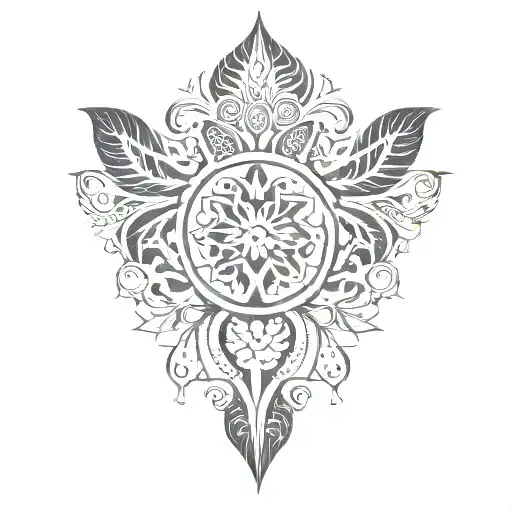 lebanese henna arm sleeve tattoo design idea