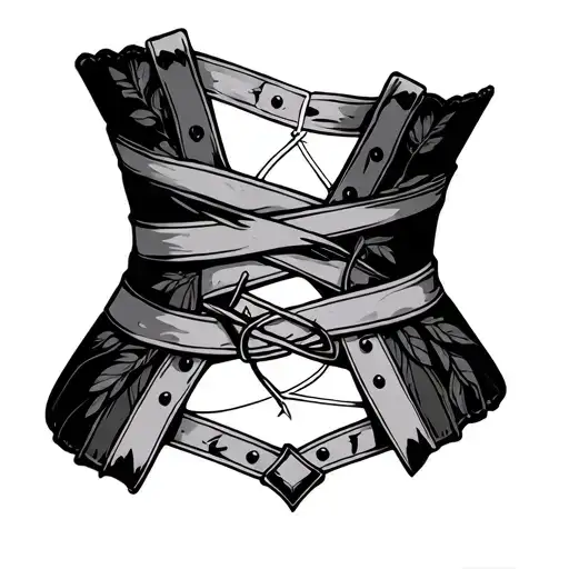 elegent garter belt wrapped tattoo design idea