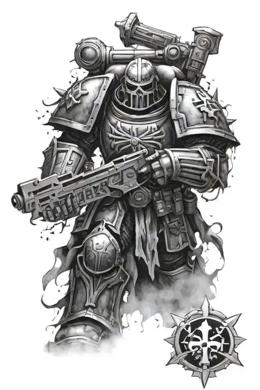 Warhammer 40k black templars tattoo design idea