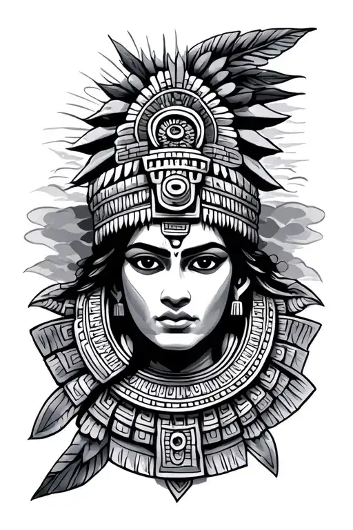 mayan calenar and wrist band tattoo design idea