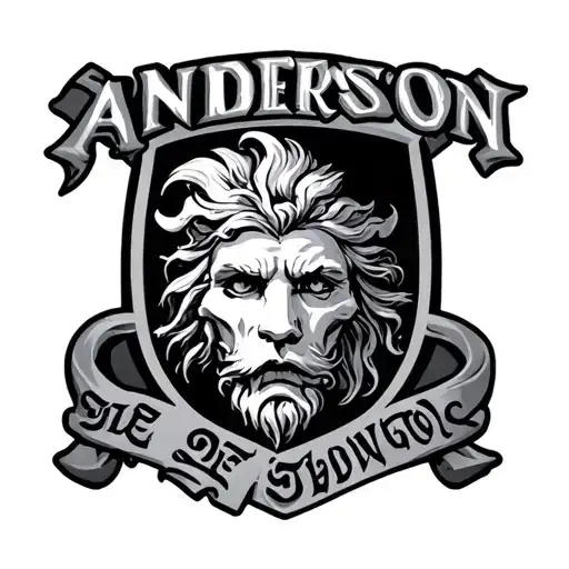 Name Anderson stand sure crest tattoo design idea