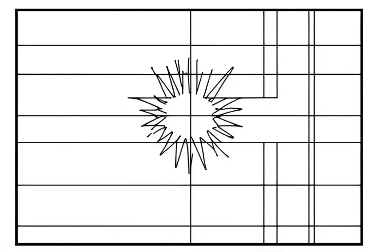 minimalist chicago flag using fine lines and black ink  tattoo design idea