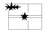 minimalist chicago flag using fine lines and black ink  tattoo design idea