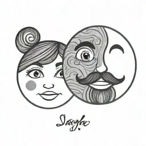 mixed face emoji's of happy sad and lough tattoo design idea