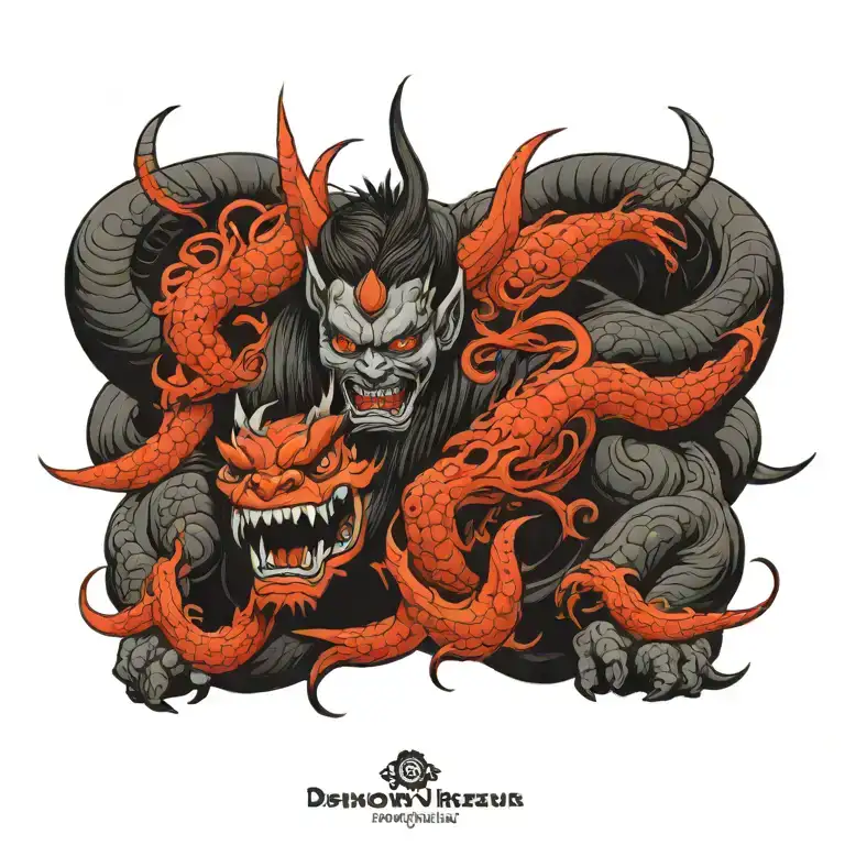 Demon tattoo design idea