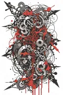 Chains and thunder lightning tattoo design idea