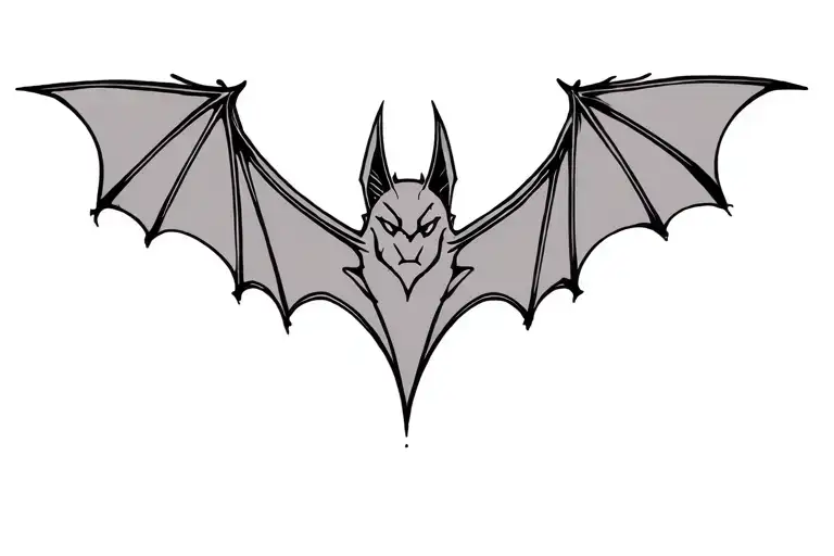 simple bat with gothic architecture in background tattoo design idea