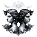 Apollo Artemis twins tattoo design idea