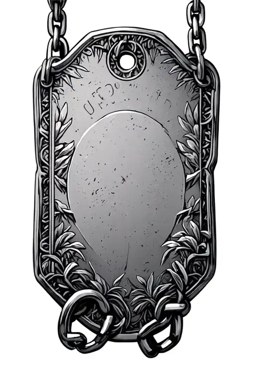 military id tags attached to chain tattoo design idea