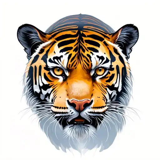 tiger with paw tattoo design idea