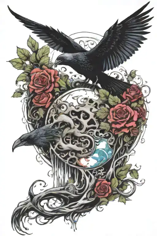 pyramideyeball,dragon,roses,tree of life,waterfall,moon,whale,nasty,raven, snakes,earth,mushrooms,marijuana  tattoo design idea