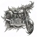 hustle e humble tattoo design idea