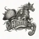 hustle e humble tattoo design idea