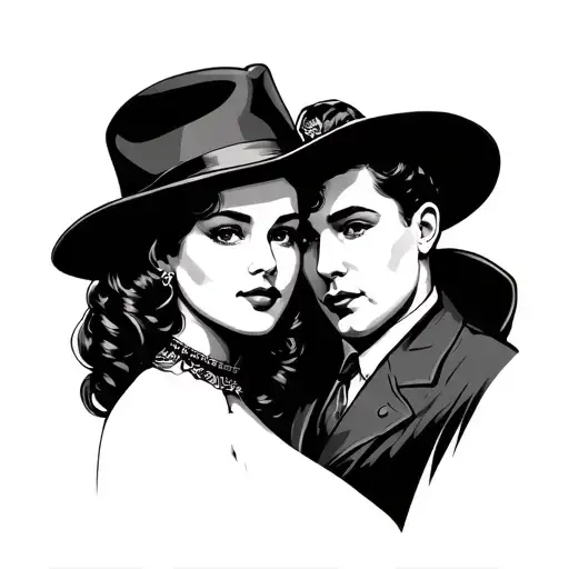 Bonnie and Clyde inspired design tattoo design idea