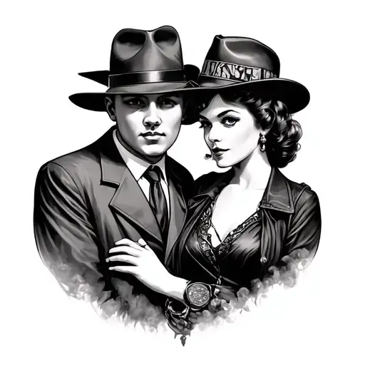 Bonnie And Clyde tattoo design idea