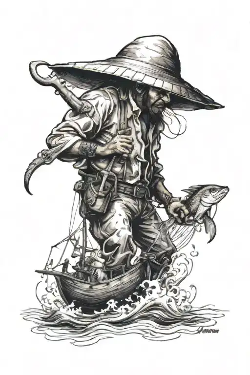 Mexican fisherman Story tattoo design idea