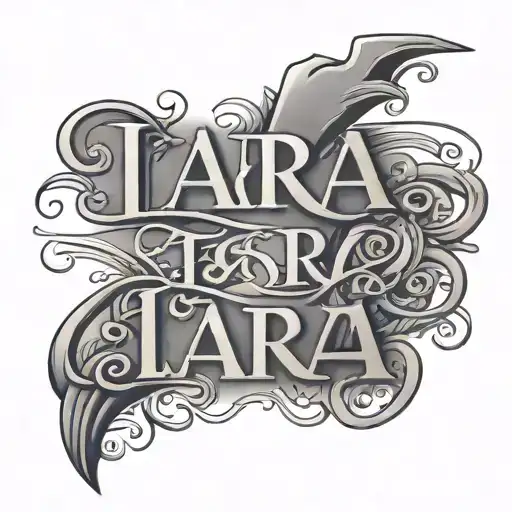 name "Lara" text simple tattoo design idea