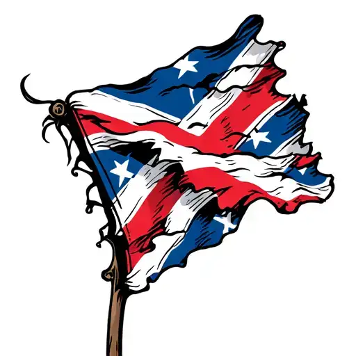 tattered Scottish Flag ripping tattoo design idea