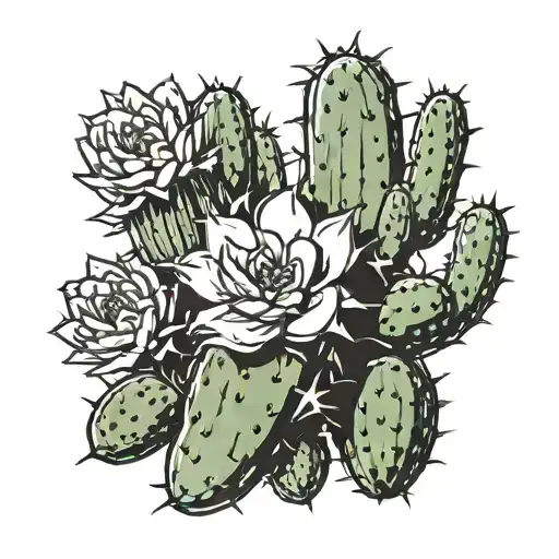 arizona cactus tattoo design idea