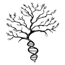 tree dna strand intertwined tattoo design idea