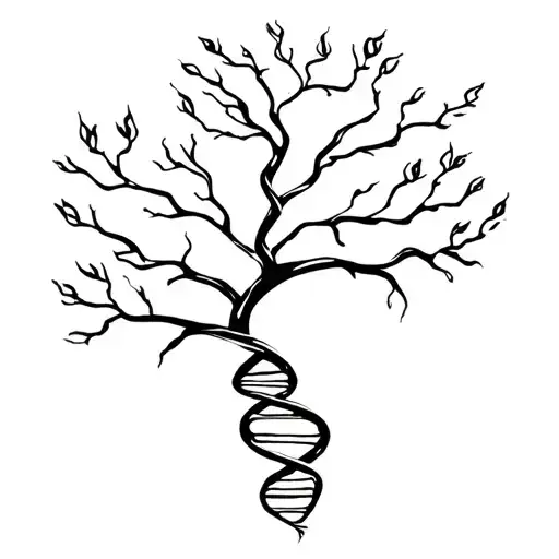 tree dna strand intertwined tattoo design idea