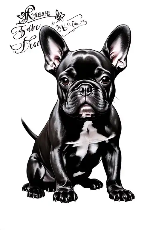 3 wise monkeys but as french bulldogs tattoo design idea