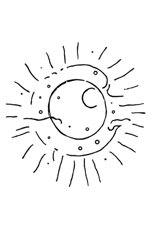 moon and sun at the edge of the tattoo design idea