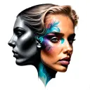 Double Face tattoo design idea