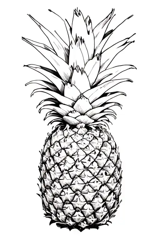 men's pineapple in Phoenix mouth with infertility symobol tattoo design idea