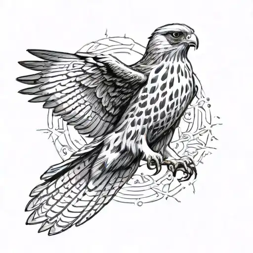 falcon soaring eagle tattoo design idea