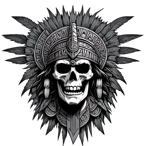 Aztec God Of Death tattoo design idea